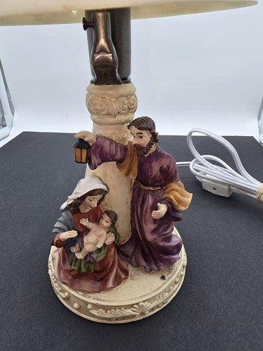 Christmas VTG Nativity Scene Table Lamp Resin Holy Family 12.5" Tall - Picture 3 of 11