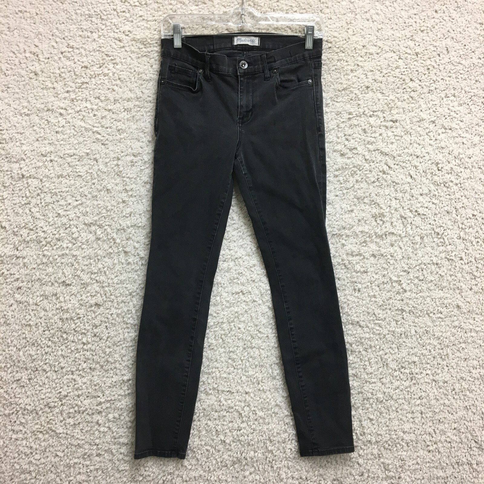 Madewell Womens Black Skinny Low Rise Stretch Jeans Dark Wash Size 27