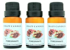 3 Pomegranate 1/2oz Premium Grade Scented Fragrance Oil Crazy Candles