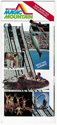 Vintage Six Flags Magic Mountain Theme Park Broschüre Kalifornien USA 1970er-1980er