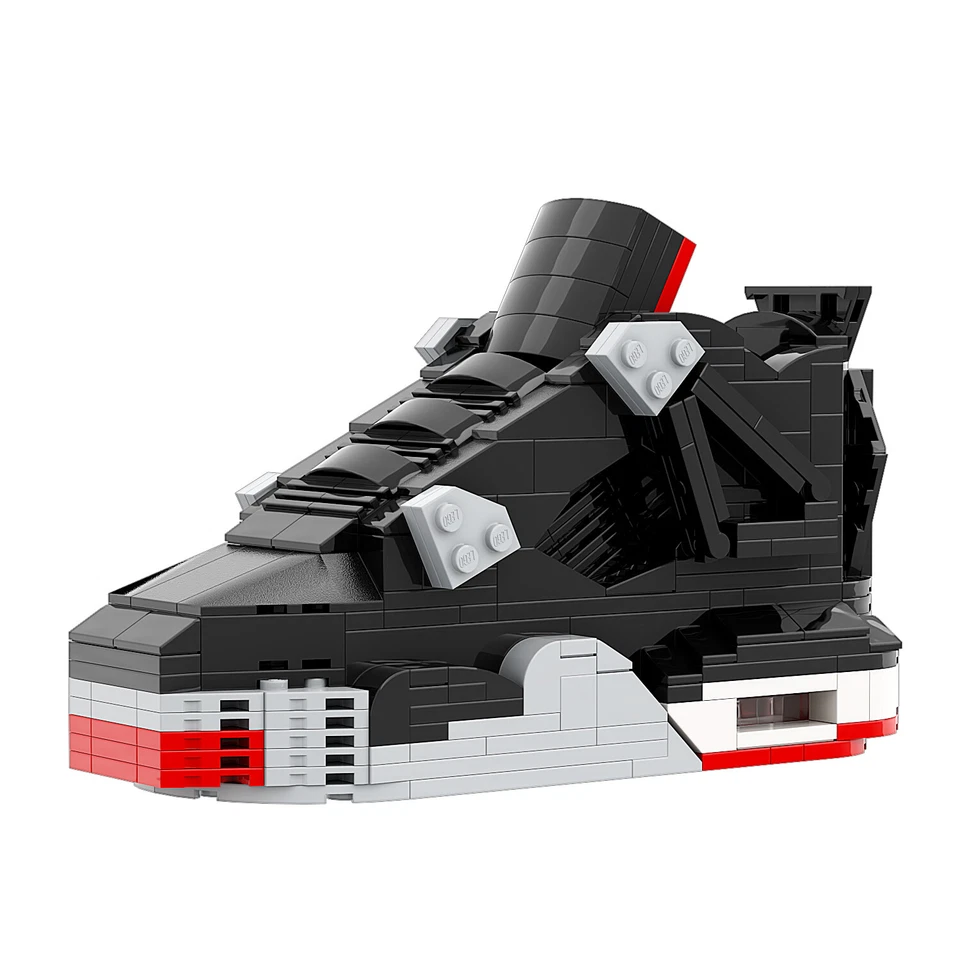 Air Jordan 4 "Bred" Sneakerbricks Sneakerhead 3D Building Toys - Image 3 of 4