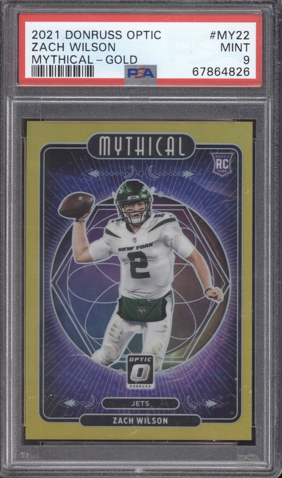 Zach Wilson Panini Donruss Optic Mythical #MY22 Gold