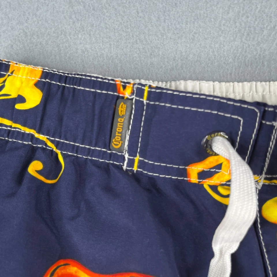 Corona Extra Swim Trunks Mens Large Navy Blue Floral Lined Bathing Suit Mens - Image 4 of 4