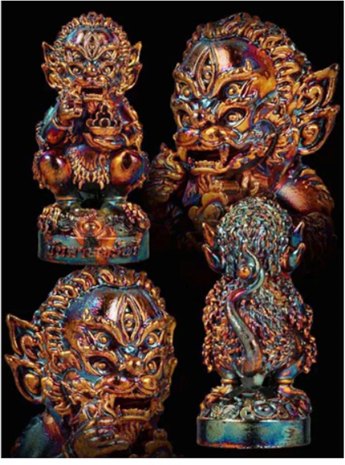 Amuleto tailandés SiHuHaTa 4 orejas 5 ojos bronce Kruba Sirichai Srisunthon Be.2566 Foto 2 de 4