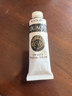 New Da Vinci Paint Tube Gouache 37ml Black  #403, verified not dry barely used