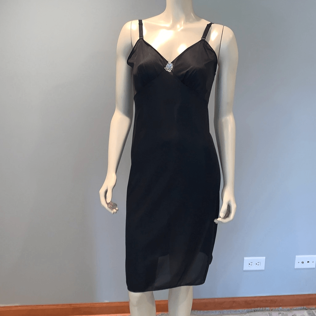 Vintage Black Nylon Slip Dress Size Medium | eBay