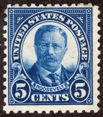 切手11 US Sc 557 Blue 5¢ 1922 p.11 UnWm Mint Lightly Hinged Original Gum