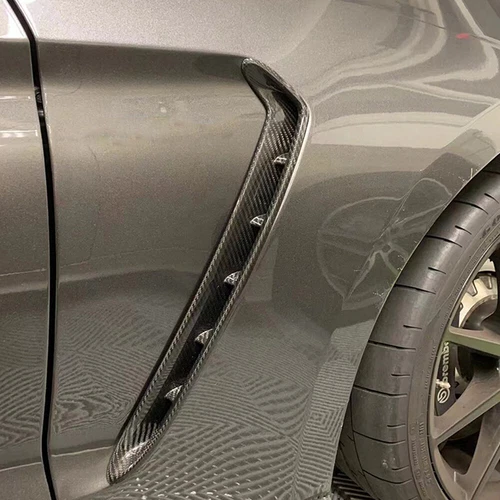 Carbon Fiber Side Fender Air Vent Trim Cover For Mustang Shelby GT350 19UP - Picture 3 of 12