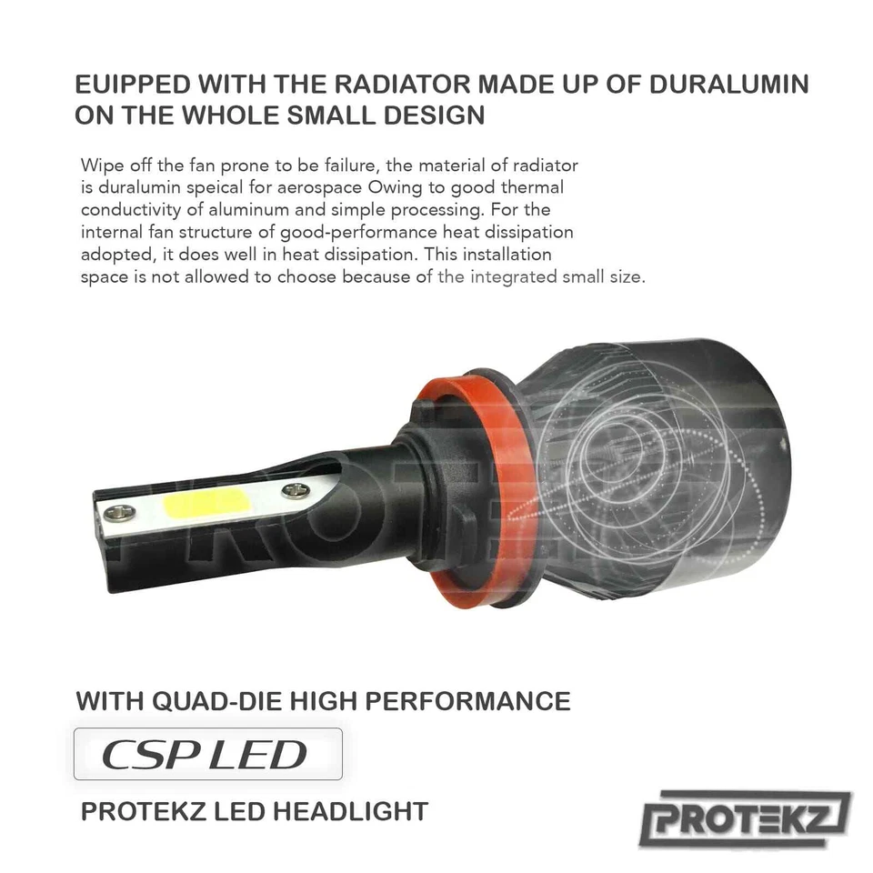 9003 H4 HB2 LED 车头灯套件 6000K 适用于 2005 - 2013 现代 TUCSON 高低灯泡 — 第 3/4 张图片