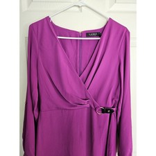 Lauren Ralph Lauren Sheath Dress Long Sleeve Violet Purple Size 4