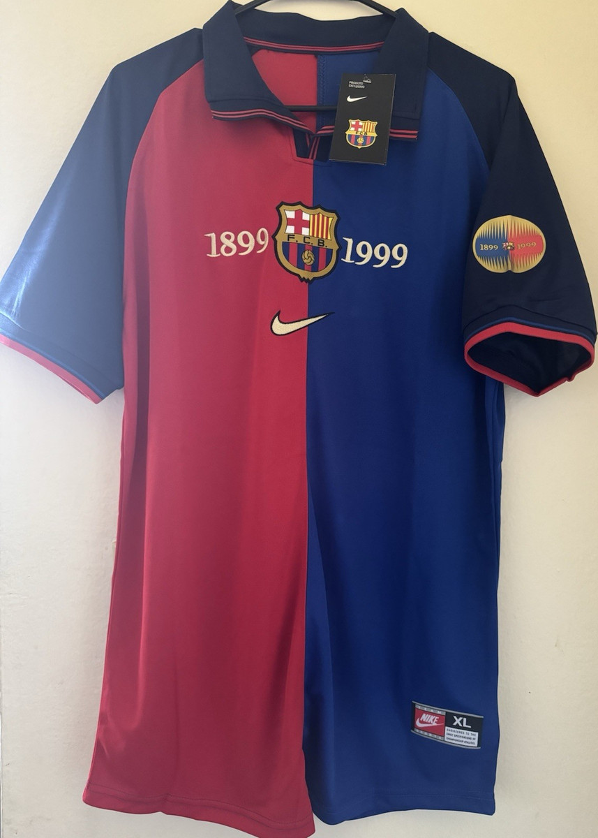 【希少】FC Barcelona 1899-1999 Nike ユニフォーム M Nike FC Barcelona 1899-1999 Red Blue Soccer Jersey XL | eBay