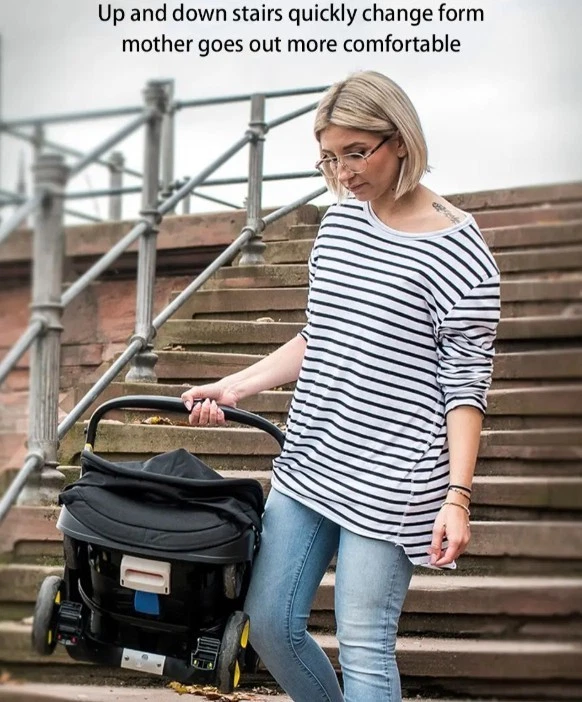 Cochecito de bebé 4 en 1 cochecito alto paisaje plegable para recién nacido Foto 3 de 4