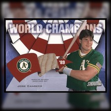 Jose Canseco 2002 Topps Stadium Club World Champions Bat Relic