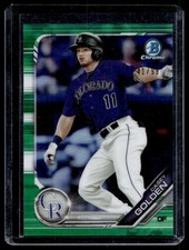 2019 Bowman Draft Chrome Green Refractor Casey Golden RC /99 Colorado Rockies