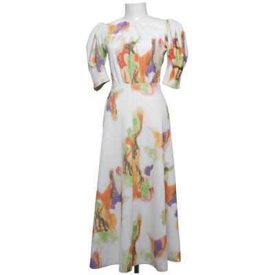 ROTATE Birger Christensen, Maxikleid, Größe: 38, Weiß/Mehrfarbig, Print #mQe