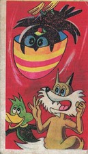 Vintage Japanese Menko Card Coyote Duck Bird UFO Anime