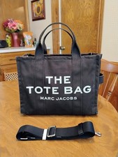 Marc Jacobs The Classic "The Tote Bag" Black Canvas Crossbody Convertible Purse