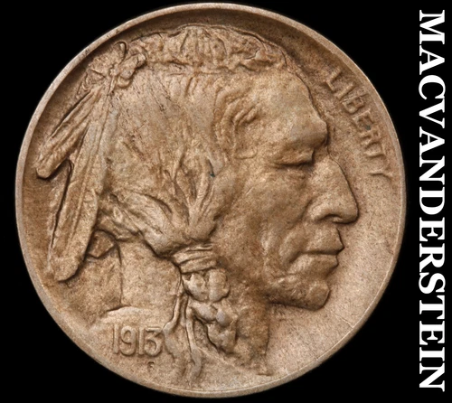 1913-D Buffalo Nickel- Type 1- Choice Almost Uncirculated Semi Key #i5581