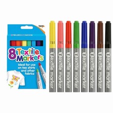 8 Fabric Pens Textile Markers for Clothes T-Shirt DIY Arts Crafts Kids Non-Toxic