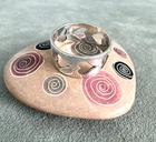 Vintage Cut Out Hearts Ring Band Sterling Silver Size 8.2