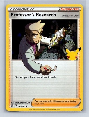 PROFESSOR'S RESEARCH (PROFESSOR OAK) 023/025 HOLO R CELEBRATIONS POKEMON LP