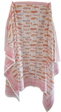 Pink Fish Handblock Printed Pure Cotton Sarong Pareo Beach Coverup For Women