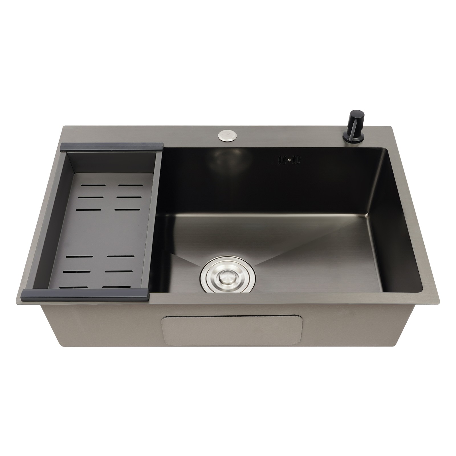 68*45*20cm Stainless Steel Undermount Kitchen Sink Washbasin W/ Soap Dispenser