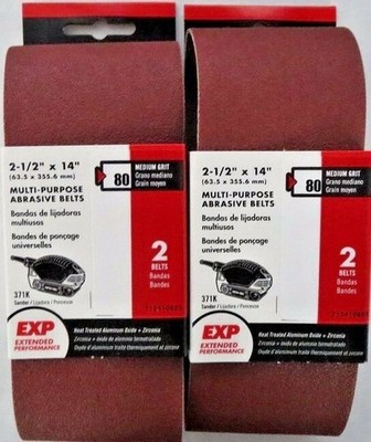 Porter Cable 712410802 2-1/2'' x 14'' 80 Grit Multi-Purpose Abrasive Belts 2 Packs