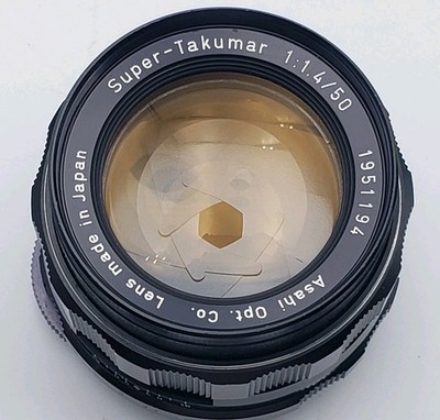 Super-Takumar Asahi Optics 50mm f1.4 Lens M42 Mount Tested Working Made In Japan