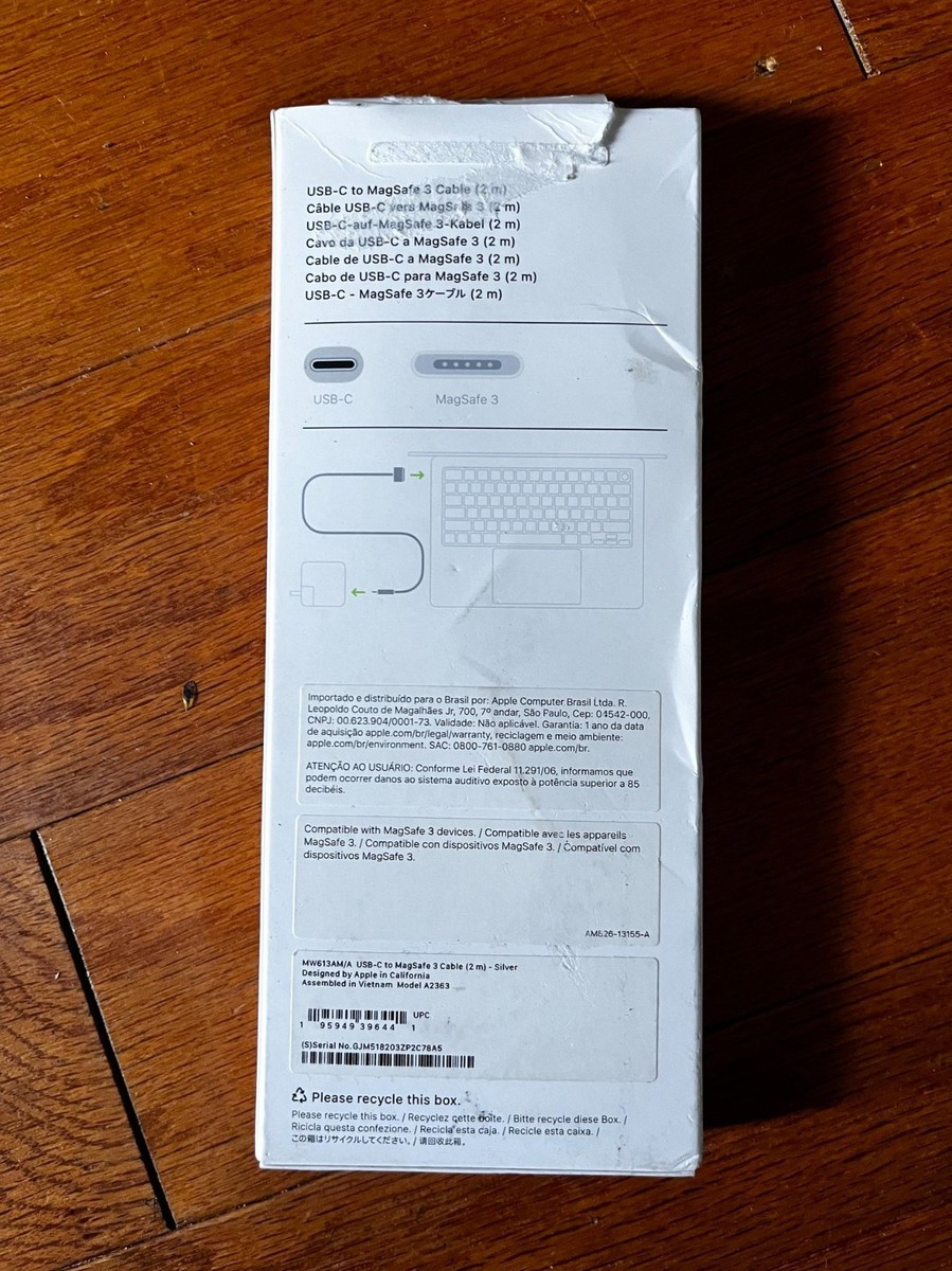 Genuine Apple USB-C to MagSafe 3 Charging Cable 2M A2363 for