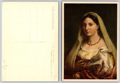 Raphael La Fornarina Art Postcard Uffizi Gallery Florence Italy Elio-Cromo