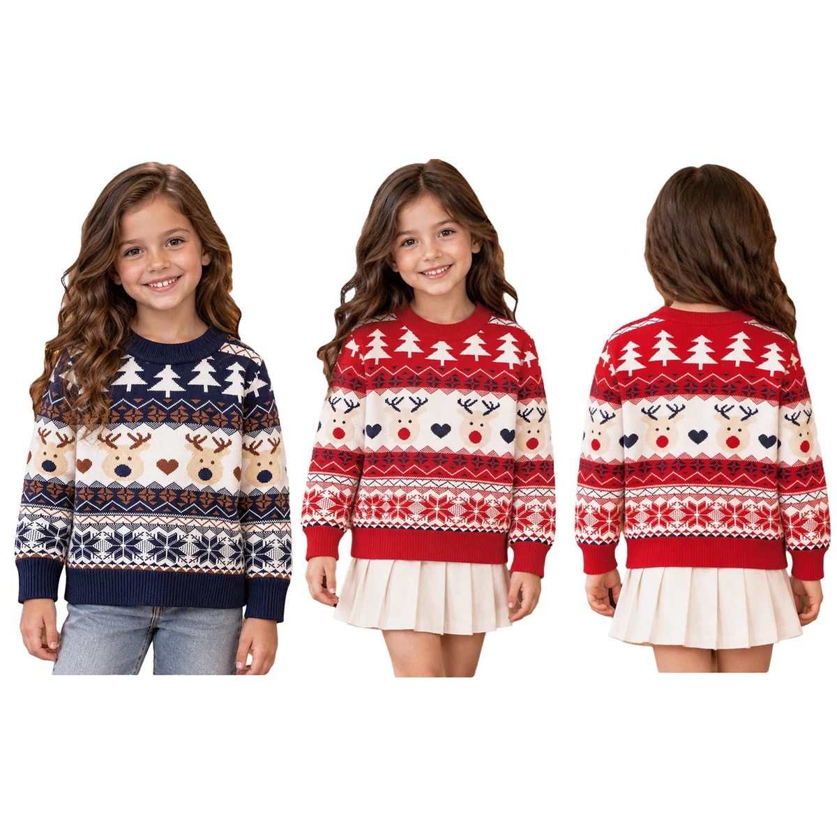 Kids Girls Top Soft Sweater Daily Wear Pullover Holiday Family Gathering Warm