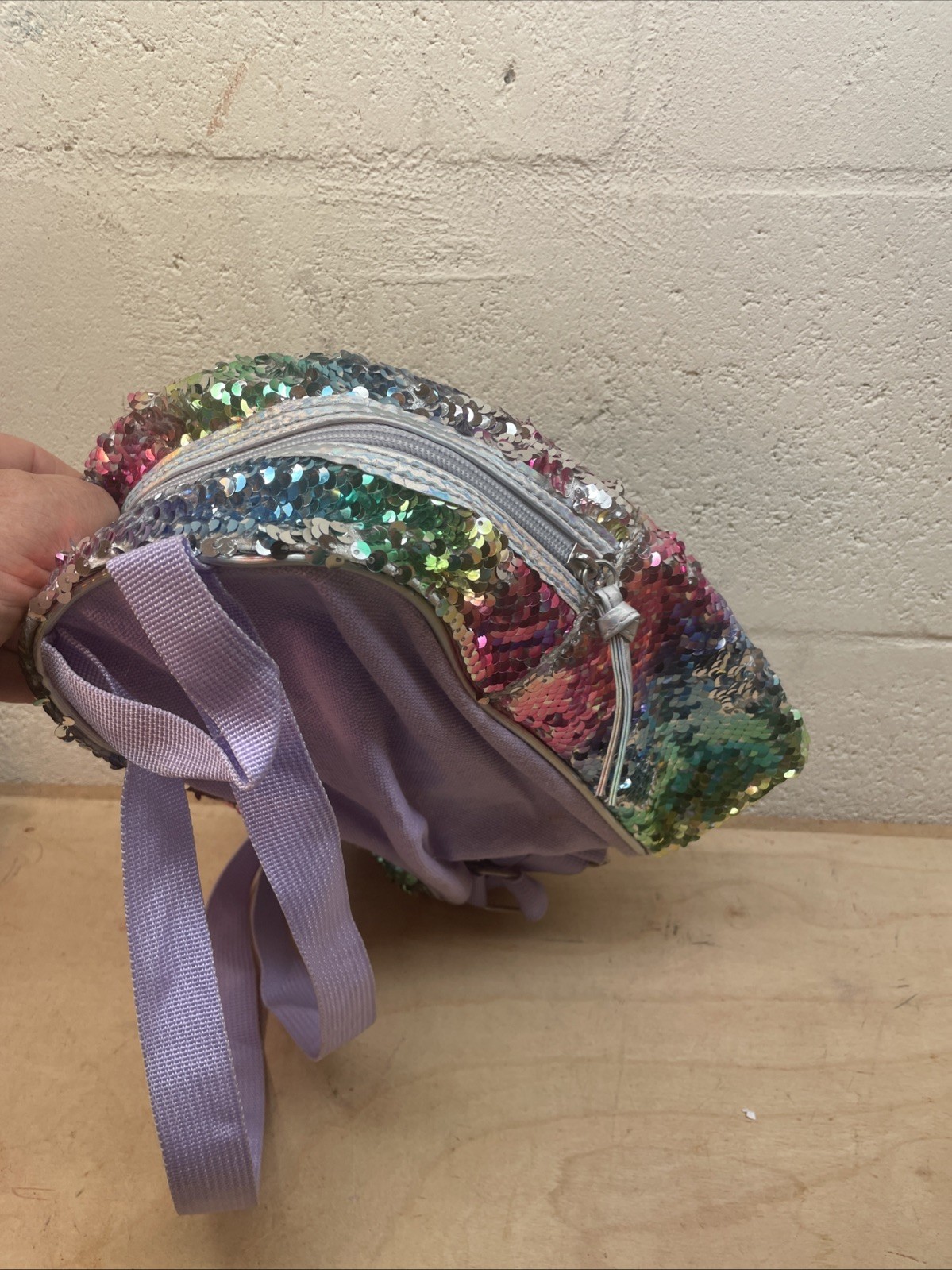 Holographic sequined Mini Back Pack Adjustable Sh… - image 1