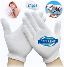 Cotton Kids Gloves - 24Pcs Soft White Moisturizing Eczema Gloves for Dry Hands