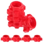 8Pcs Universal Red Plastic Dumbbell Spinlock Screw Clamps Ergonomic Grip Nuts
