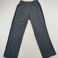 Adidas Small Athletic Pants Mens Grey 3-Stripe Straight Leg Track Pants
