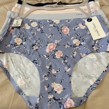 5 Laura Ashley Panties Brief Underwear Medium Lingerie Polyester Spandex Floral