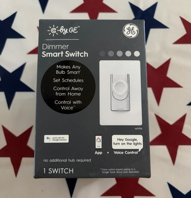 C by GE Dimmer Smart Wall Switch Wi Fi Google Assistant App/Voice, White 1pk