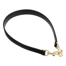 25.59 Inch PU Leather Short Bag Strap with Clasp, Black, Gold Buckle