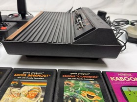 Atari 2600 Woodgrain Console | 4 Switch | Tested | Works | 29 Games | CX2600A