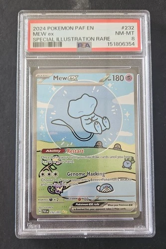 2024 POKEMON PAF EN-PALDEAN FATES SPECIAL ILLUSTRATION RARE #232 MEW EX PSA 8