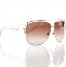 LOUIS VUITTON Square Aviator Gold Rare Script Logo Transparent Frame Sunglasses