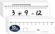 10 Pcs Number Line Dry Erase Boards Cards, Double Sided Writable and Erasable...