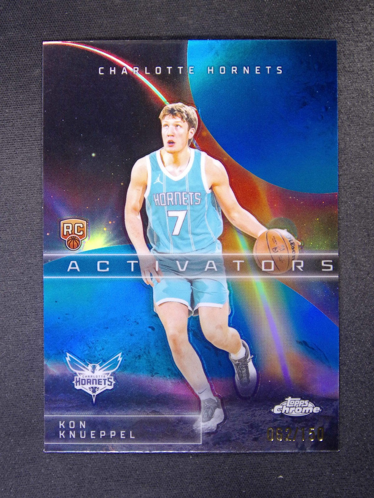 2025-26 Topps Chrome Kon Knueppel #14 RC Rookie Activators Blue Refractor /150