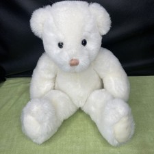 Vintage Gund 1985 BUNKY Plush White 15  Teddy Bear Stuffed Animal Toy Lovey 80s