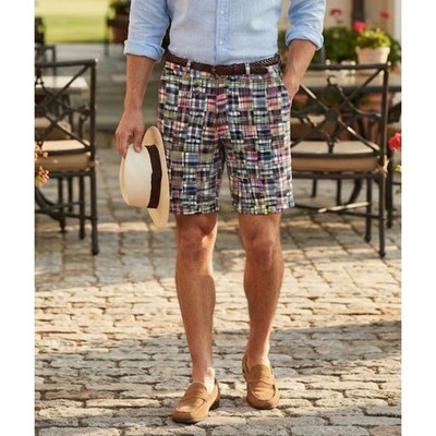 Alexander Julian Southern Style Mens Patchwork Plaid Shorts Multi Color 38