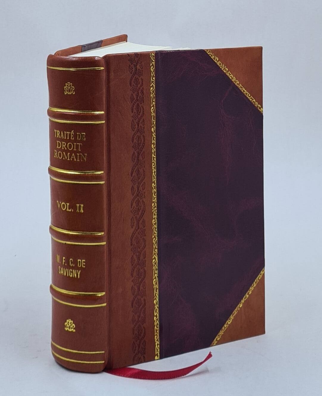 Leather Bound Traite de Droit Romain Volume 2 1855 Antique Law Book