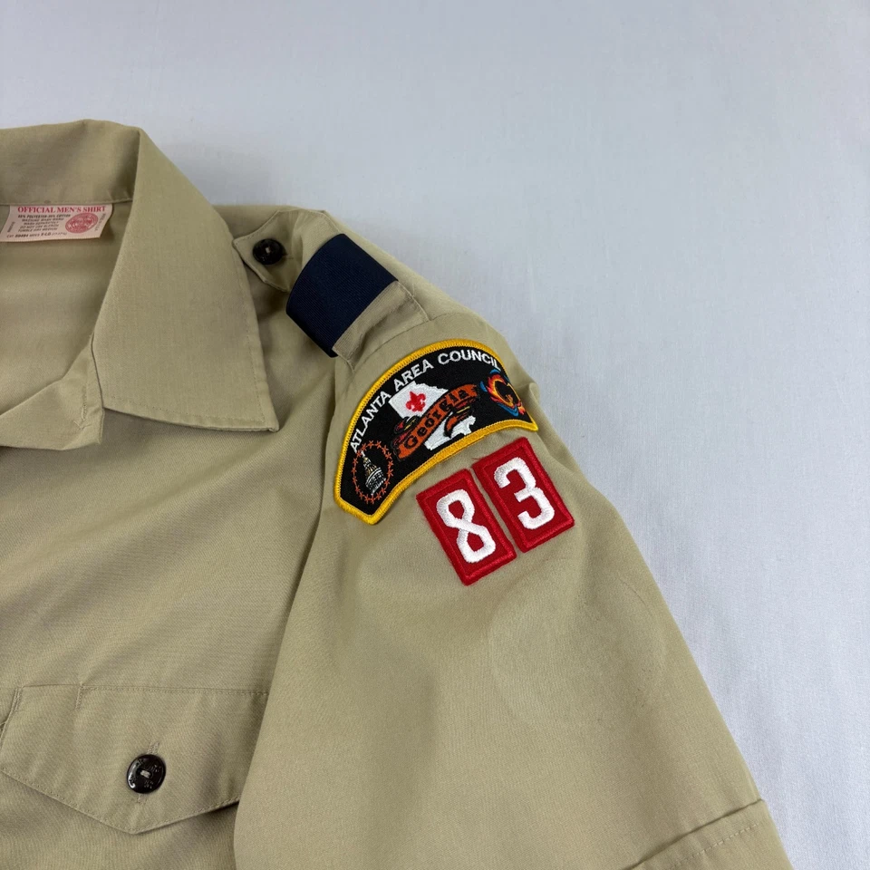 Camisa Boy Scouts Of America Para Hombres XL Marrón Uniforme Parche Adulto BSA Foto 4 de 4