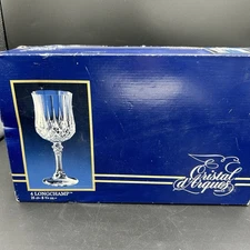 set of four Cristal d'Arques Longchamp wine glasses In Box
