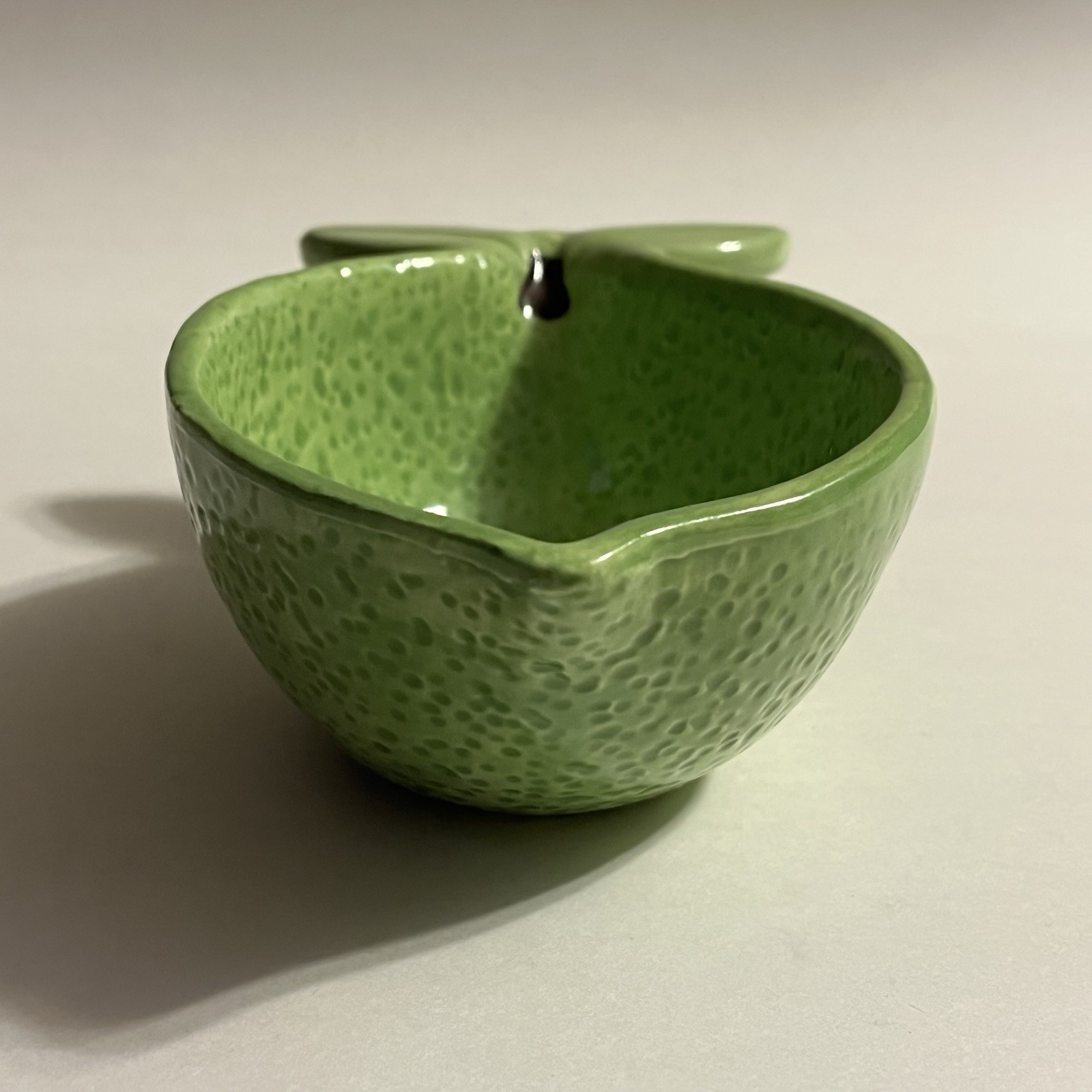 Lime Shaped Serving Bowl Green 3.5" x 5.5" x 2"H Ceramic by Design Imports DII